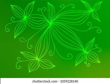 Light Green vector indian curved background. Creative illustration in blurred style with doodles. A completely new template for your business design.