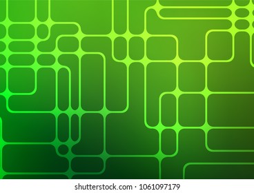Light Green vector indian curved pattern. Modern geometrical abstract illustration with doodles. The pattern can be used for coloring books and pages for kids.