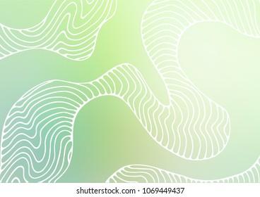 Light Green vector indian curved texture. Glitter abstract illustration with doodles and Zen tangles. Hand painted design for web, leaflet, textile.