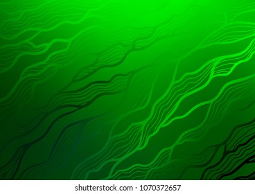 Light Green vector indian curved template. Creative illustration in blurred style with doodles and Zen tangles. Brand-new style for your business design.
