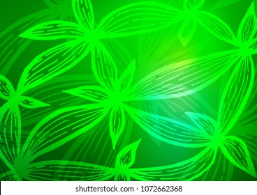 Light Green vector indian curved background. Modern geometrical abstract illustration with doodles. The template can be used as a background for cell phones.