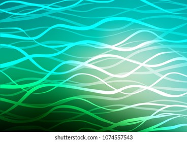Light Green vector indian curved background. Glitter abstract illustration with doodles and Zen tangles. The textured pattern can be used for website.
