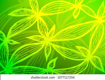 Light Green vector indian curved texture. Creative illustration in blurred style with doodles and Zen tangles. The template can be used as a background for cell phones.