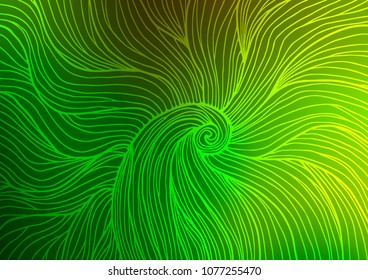 Light Green vector indian curved pattern. Glitter abstract illustration with doodles and Zen tangles. A completely new template for your business design.