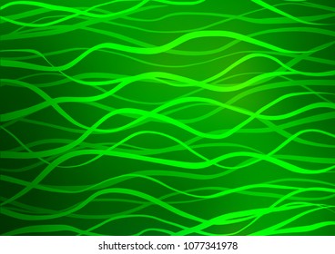 Light Green vector indian curved background. Glitter abstract illustration with doodles and Zen tangles. A new texture for your design.