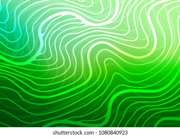 Light Green vector indian curved texture. Doodles on blurred abstract background with gradient. A new texture for your design.