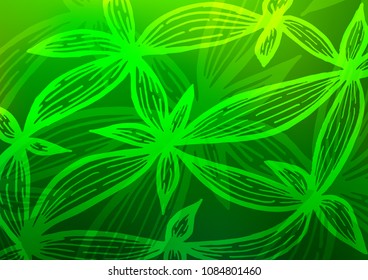 Light Green vector indian curved template. An elegant bright illustration with lines in Natural style. Brand-new style for your business design.