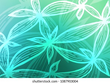 Light Green vector indian curved texture. An elegant bright illustration with lines in Natural style. Hand painted design for web, leaflet, textile.