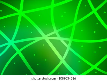 Light Green vector indian curved pattern. Shining colored illustration with doodles in Zen tangle style. Brand-new style for your business design.