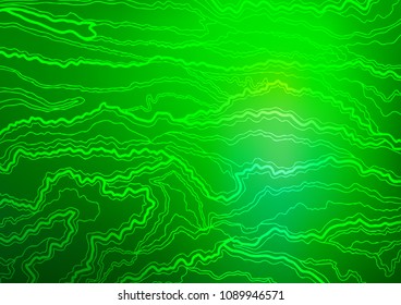 Light Green vector indian curved template. Colorful abstract illustration with lines in Asian style. The textured pattern can be used for website.