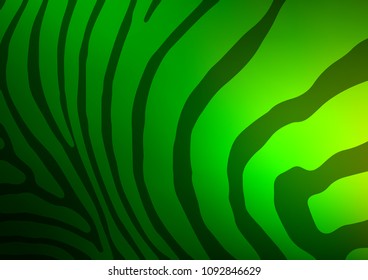 Light Green vector indian curved pattern. Colorful abstract illustration with lines in Asian style. The pattern can be used for coloring books and pages for kids.