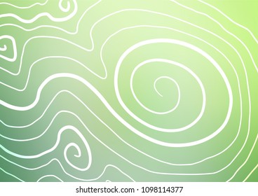 Light Green vector indian curved template. Colorful abstract illustration with lines in Asian style. The pattern can be used for wallpapers and coloring books.