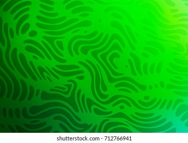 Light Green vector indian curved background. Shining colored illustration with doodles in Arabic style. Brand-new style for your business design.