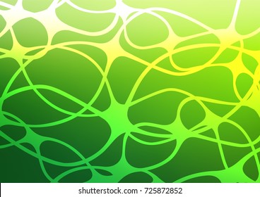 Light Green vector indian curved background. Brand-new colored illustration in blurry style with doodles. Hand painted design for web, leaflet, textile.