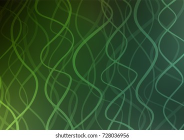 Light Green vector indian curved background. Glitter abstract illustration with doodles and Zen tangles. The pattern can be used for coloring books and pages for kids.