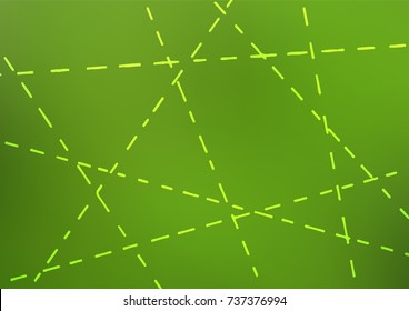 Light Green vector indian curved template. Geometric doodle illustration in Origami style with gradient. The elegant pattern can be used as a part of a brand book.