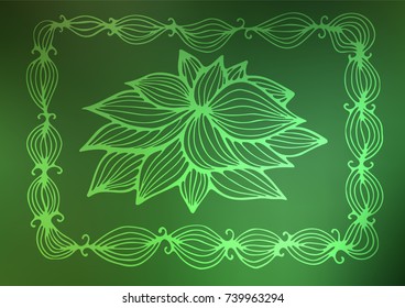 Light Green vector indian curved texture. Brand-new colored illustration in blurry style with doodles. The pattern can be used for coloring books and pages for kids.