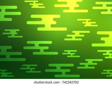 Light Green vector indian curved texture. Sketchy hand drawn doodles on blurred background. The best blurred design for your business.