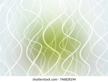 Light Green vector indian curved template. Brand-new colored illustration in blurry style with doodles. Brand-new style for your business design.