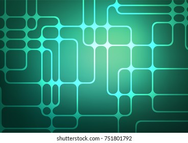 Light Green vector indian curved pattern. Doodles on blurred abstract background with gradient. The doodle design can be used for your web site.