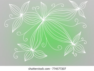 Light Green vector indian curved template. Modern geometrical abstract illustration with doodles. The doodle design can be used for your web site.