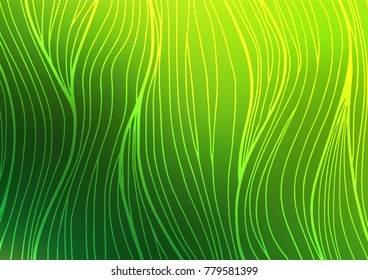 Light Green vector indian curved pattern. Colorful abstract illustration with lines in Asian style. The best blurred design for your business.