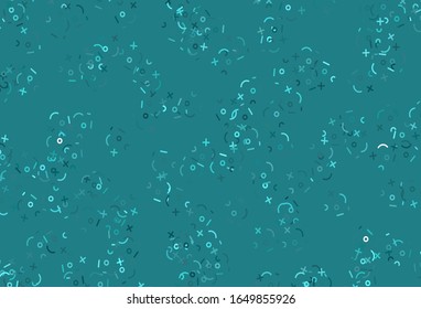 Light Green vector layout with algebra elements. Blurred design in simple style with collection of numerals. Pattern for posters, banners of math books.