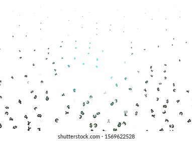 Light Green vector layout with banking symbols. Modern abstract illustration with symbols of digital money. Design for ad, poster, banner of money making.