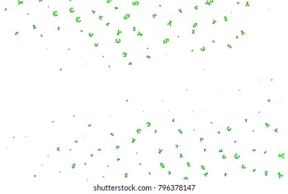 Light Green vector layout with banking symbols. Abstract illustration with colored financial digital symbols. The pattern can be used as ads, poster, banner for payments.