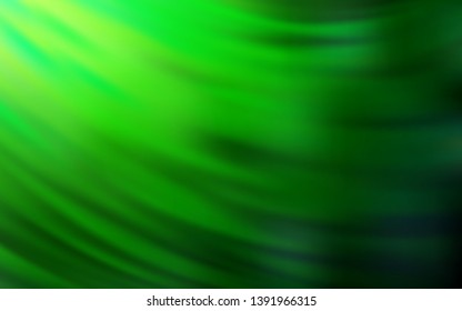 Light Green vector layout with bent lines. Creative illustration in halftone style with gradient. Colorful wave pattern for your design.