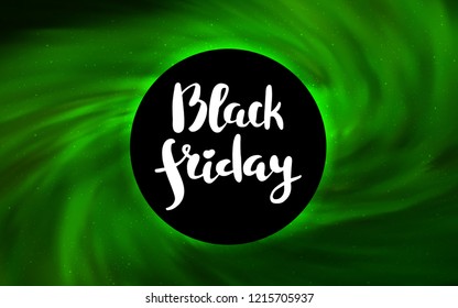 Light Green vector layout with a black hole, universe. Colorful illustration of a black hole on a starry backdrop. Pattern for posters, banners of sales.