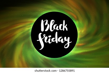 Light Green vector layout with a black hole, universe. Illustration with colorful milky way stars and a black hole. Pattern for posters, banners of sales.