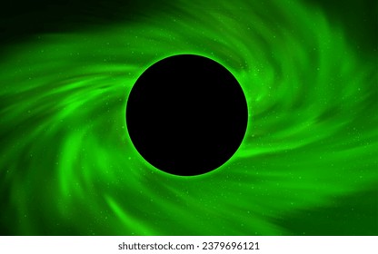 Light Green vector layout with a black hole, universe. Colorful illustration of a black hole on a starry backdrop. Backdrop for ads, leaflets of Black Friday.