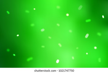 Light Green vector layout with bright snowflakes. Blurred decorative design in xmas style with snow. The pattern can be used for year new  websites.