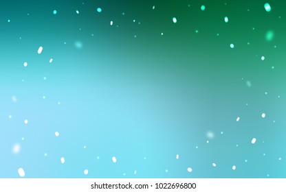 Light Green vector layout with bright snowflakes. Shining colored illustration with snow in christmas style. The pattern can be used for new year ad, booklets.