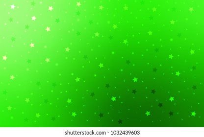Light Green vector layout with bright stars. Modern geometrical abstract illustration with stars. The pattern can be used for websites.