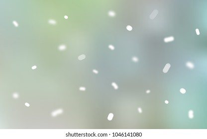 Light Green vector layout with bright snowflakes. Shining colored illustration with snow in christmas style. The pattern can be used for year new  websites.