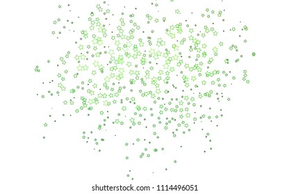 Light Green vector layout with bright stars. Stars on blurred abstract background with gradient. The pattern can be used for new year ad, booklets.