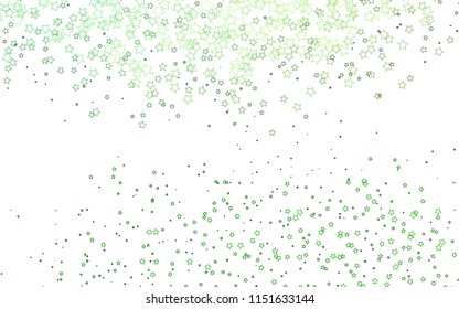 Light Green vector layout with bright stars. Modern geometrical abstract illustration with stars. The pattern can be used for new year ad, booklets.