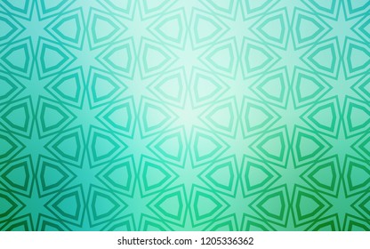 Light Green vector layout with bright stars. Stars on blurred abstract background with gradient. Pattern for wrapping gifts.