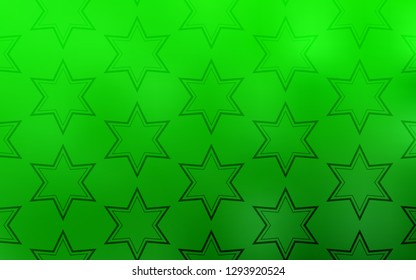 Light Green vector layout with bright stars. Decorative illustration with stars on abstract template. Pattern for wrapping gifts.