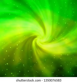 Light Green vector layout with bright stars. Decorative illustration with stars on abstract template. Pattern for websites, landing pages.