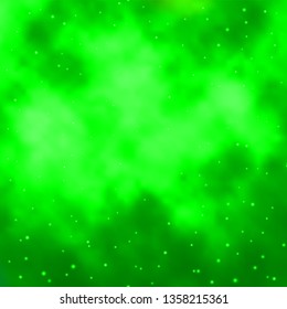 Light Green vector layout with bright stars. Colorful illustration with abstract gradient stars. Theme for cell phones.