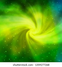 Light Green vector layout with bright stars. Decorative illustration with stars on abstract template. Theme for cell phones.