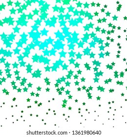 Light Green vector layout with bright stars. Modern geometric abstract illustration with stars. Theme for cell phones.