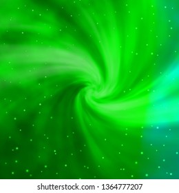 Light Green vector layout with bright stars. Blur decorative design in simple style with stars. Pattern for new year ad, booklets.