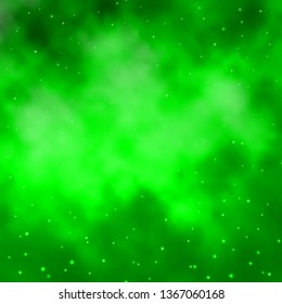 Light Green vector layout with bright stars. Colorful illustration in abstract style with gradient stars. Theme for cell phones.