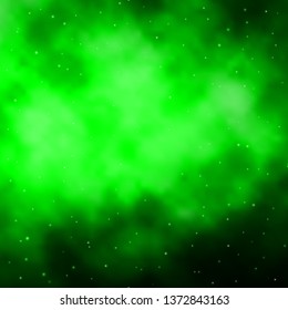 Light Green vector layout with bright stars. Decorative illustration with stars on abstract template. Pattern for websites, landing pages.