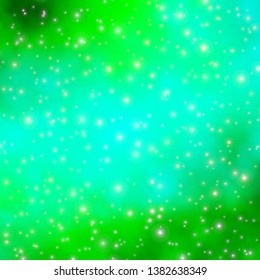 Light Green vector layout with bright stars. Modern geometric abstract illustration with stars. Pattern for wrapping gifts.