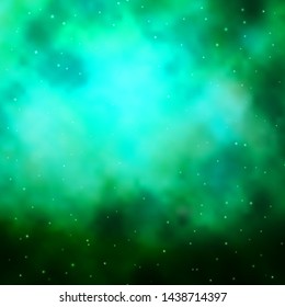 Light Green vector layout with bright stars. Shining colorful illustration with small and big stars. Pattern for websites, landing pages.